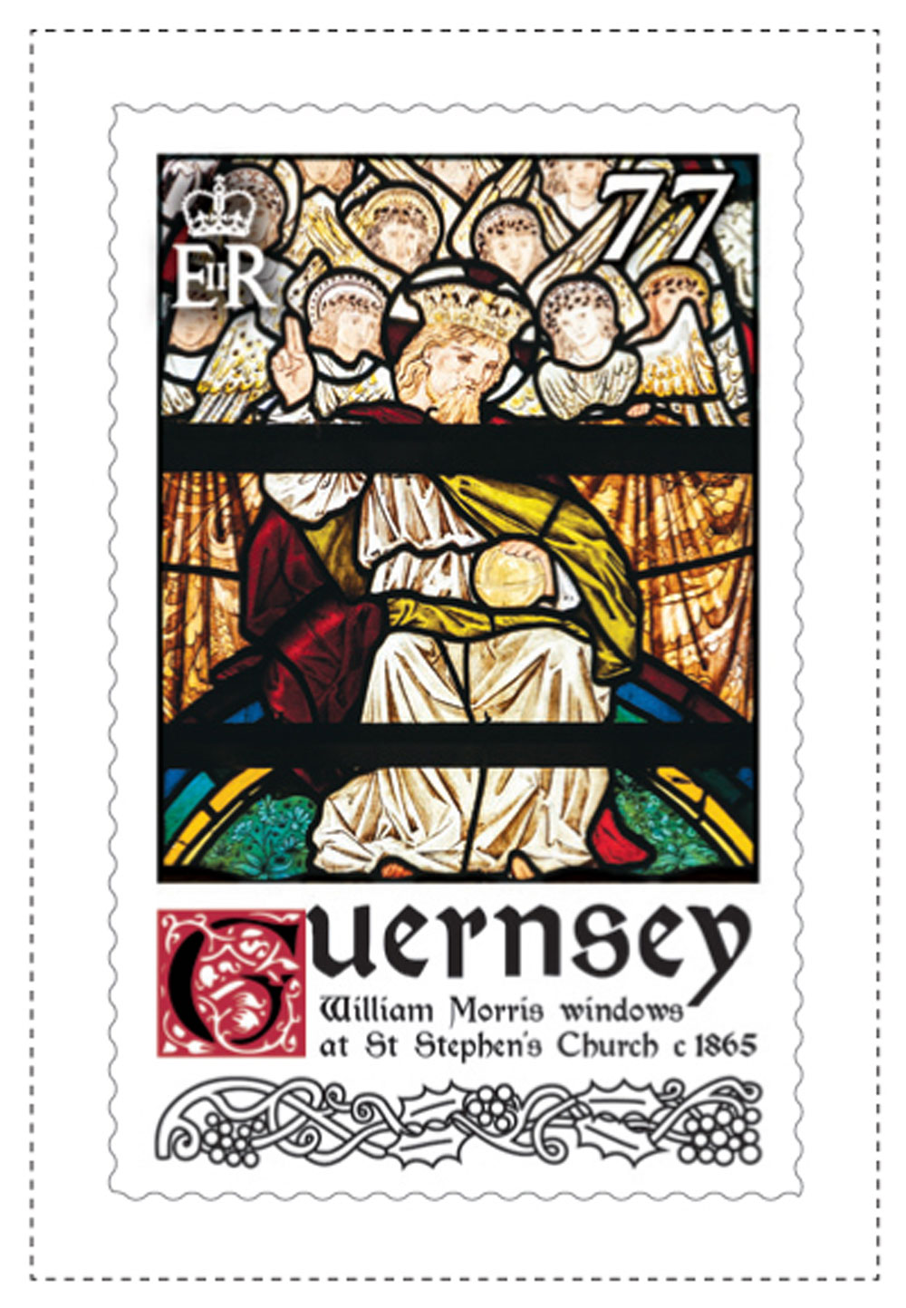 77p Stamp William Morris Stained Glass Windows